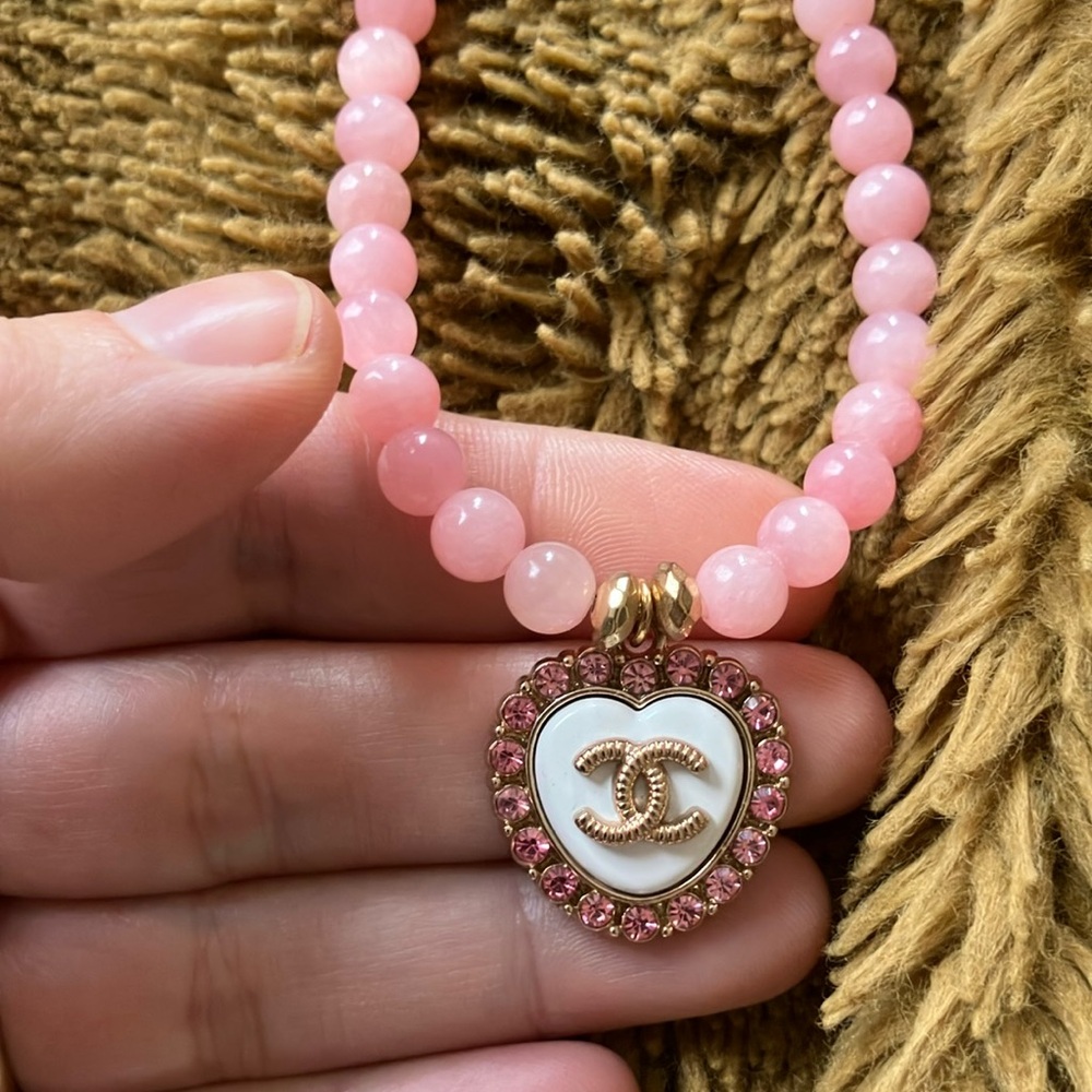 new necklace with recycled Chanel medallion